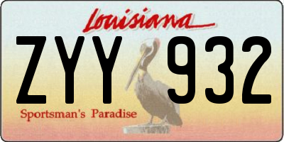 LA license plate ZYY932