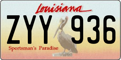 LA license plate ZYY936