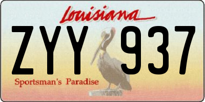 LA license plate ZYY937