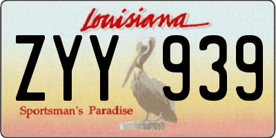 LA license plate ZYY939