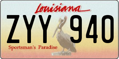 LA license plate ZYY940