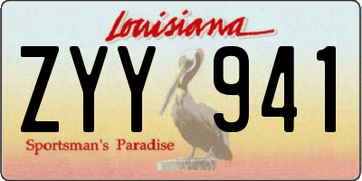 LA license plate ZYY941
