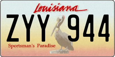 LA license plate ZYY944