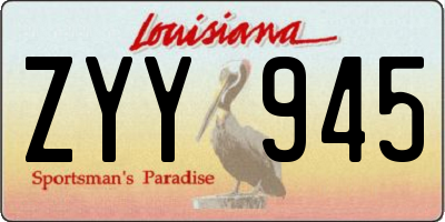 LA license plate ZYY945