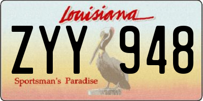 LA license plate ZYY948