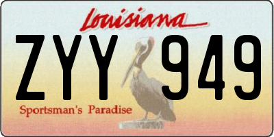 LA license plate ZYY949