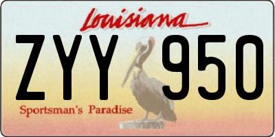 LA license plate ZYY950