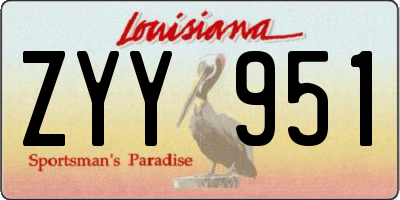 LA license plate ZYY951