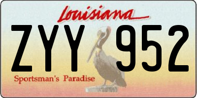 LA license plate ZYY952