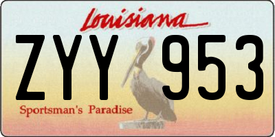 LA license plate ZYY953