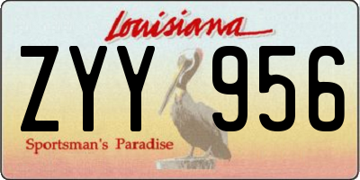 LA license plate ZYY956