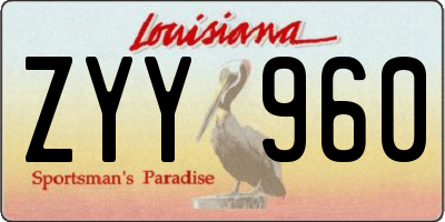 LA license plate ZYY960