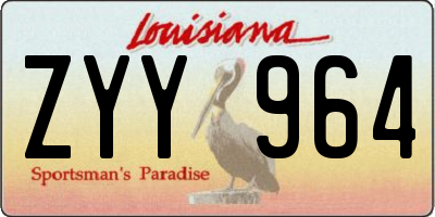 LA license plate ZYY964