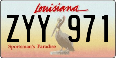 LA license plate ZYY971