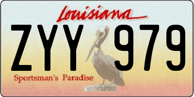 LA license plate ZYY979