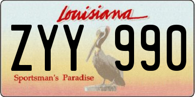 LA license plate ZYY990