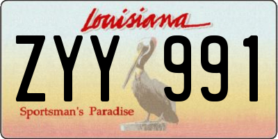 LA license plate ZYY991