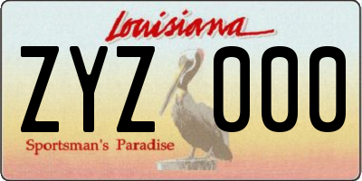 LA license plate ZYZ000