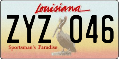 LA license plate ZYZ046