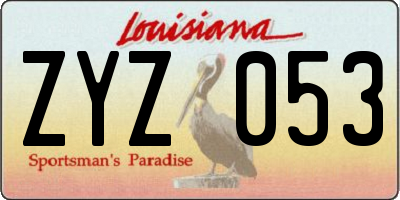 LA license plate ZYZ053