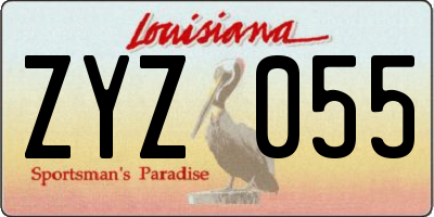 LA license plate ZYZ055