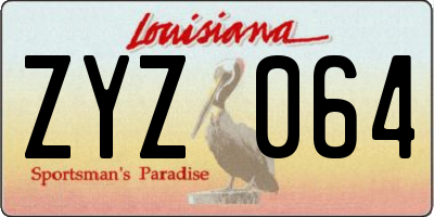 LA license plate ZYZ064