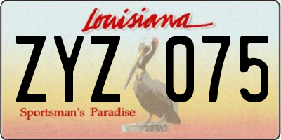 LA license plate ZYZ075