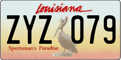 LA license plate ZYZ079