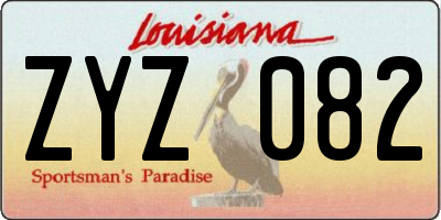 LA license plate ZYZ082