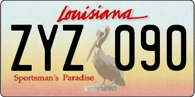 LA license plate ZYZ090