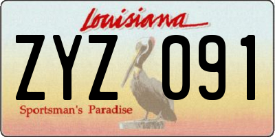 LA license plate ZYZ091