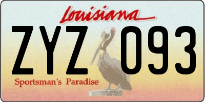 LA license plate ZYZ093