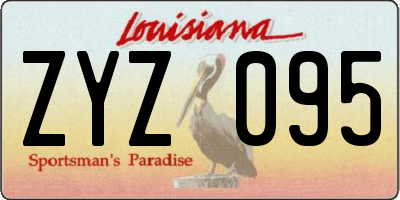 LA license plate ZYZ095