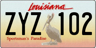 LA license plate ZYZ102