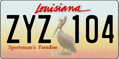 LA license plate ZYZ104