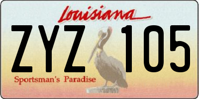 LA license plate ZYZ105