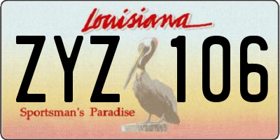 LA license plate ZYZ106