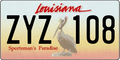 LA license plate ZYZ108