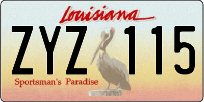 LA license plate ZYZ115