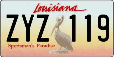 LA license plate ZYZ119