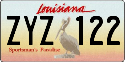 LA license plate ZYZ122