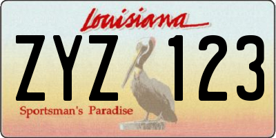 LA license plate ZYZ123