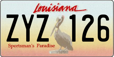 LA license plate ZYZ126