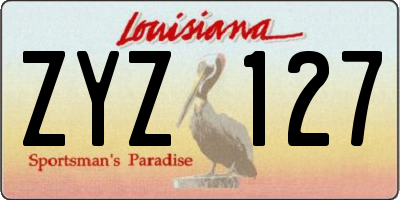 LA license plate ZYZ127