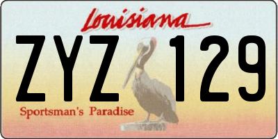 LA license plate ZYZ129