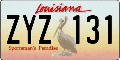 LA license plate ZYZ131