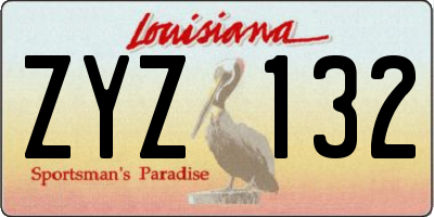 LA license plate ZYZ132