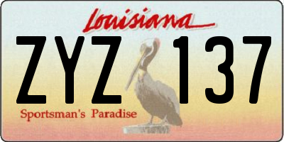 LA license plate ZYZ137