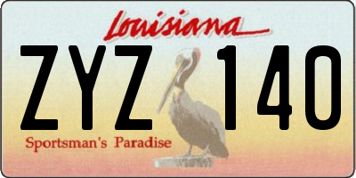 LA license plate ZYZ140