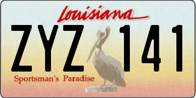 LA license plate ZYZ141